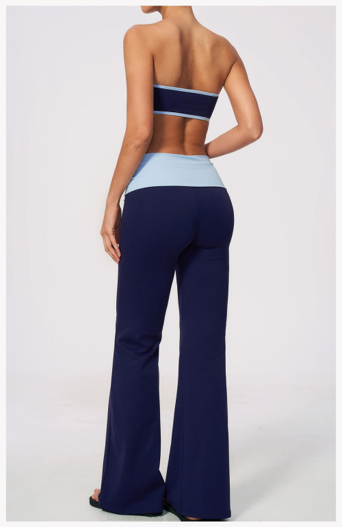 Custom Yoga Sets|Supplier of  Color-block strapless yoga set high-waisted tummy-control quick-dry