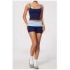 Custom Yoga Sets|Supplier of  Women's High-Waisted Yoga Set – Color-Block "Faux-Layered" Design