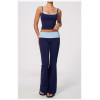 Custom Yoga Sets|Supplier of High-waisted fold-over yoga set featuring sports tank top and legging