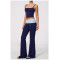 Custom Yoga Sets|Supplier of  High-waisted fold-over yoga set featuring sports tank top and legging