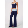 Custom Yoga Sets|Supplier of High-waisted fold-over yoga set featuring sports tank top and legging