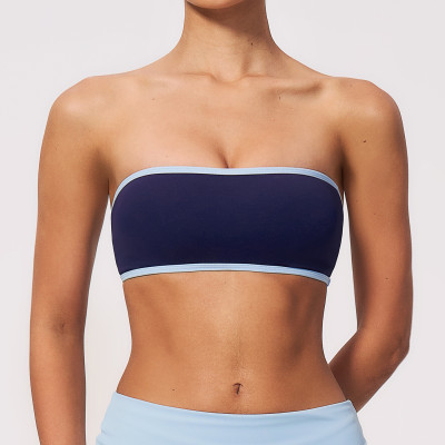 Custom Yoga bra|Wholesale Breathable, form-fitting yoga crop top/bandeau for running and fitness.