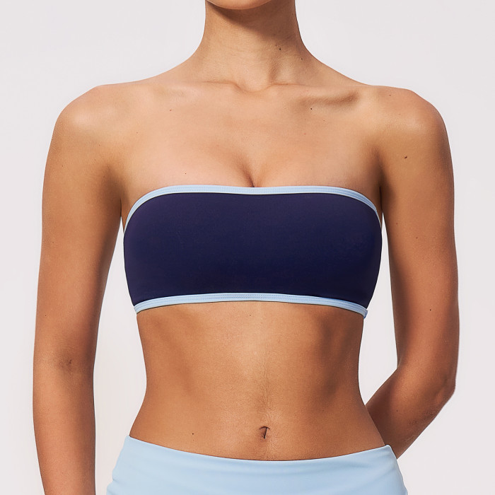 Custom Yoga bra|Wholesale Breathable, form-fitting yoga crop top/bandeau for running and fitness.