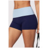 Custom Sports Shorts|Wholesale Women's High-Waisted Color-Block Yoga Shorts for Fitness and Running