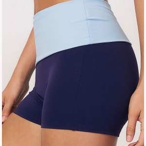 Custom Sports Shorts|Wholesale Women's High-Waisted Color-Block Yoga Shorts for Fitness and Running