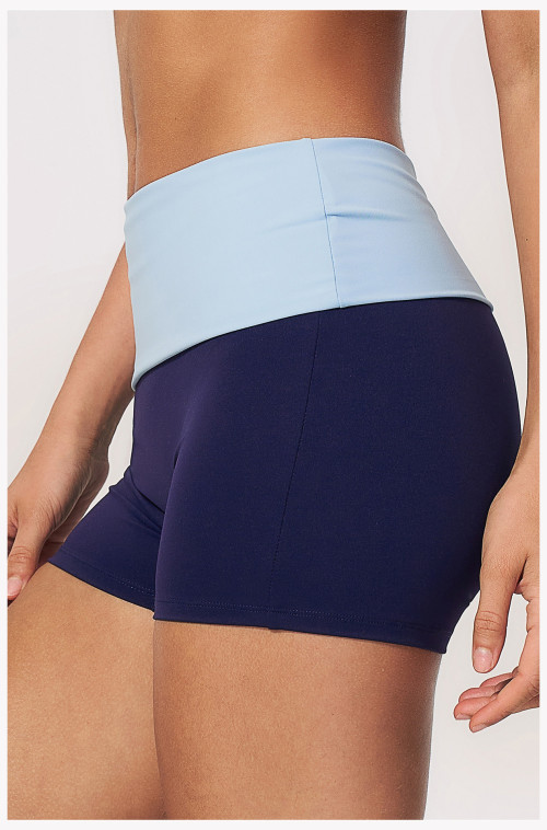 Custom Sports Shorts|Wholesale Women's High-Waisted Color-Block Yoga Shorts for Fitness and Running