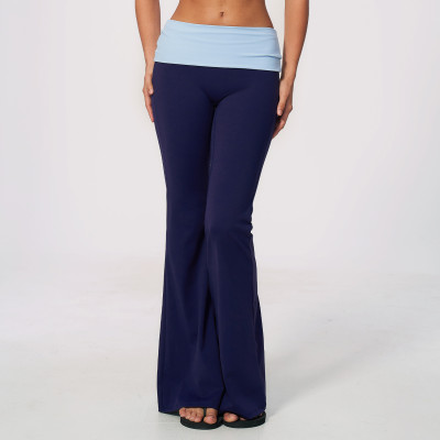 Custom yoga leggings|Wholesale Women color-block flared yoga pant wide-leg athletic pant for Pilates