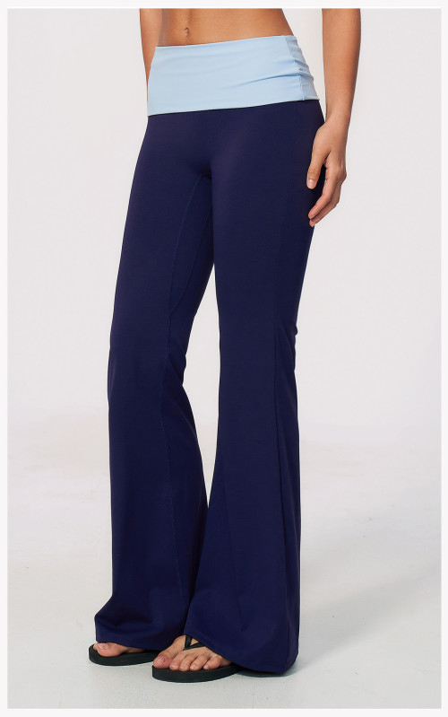 Custom yoga leggings|Wholesale Women color-block flared yoga pant wide-leg athletic pant for Pilates