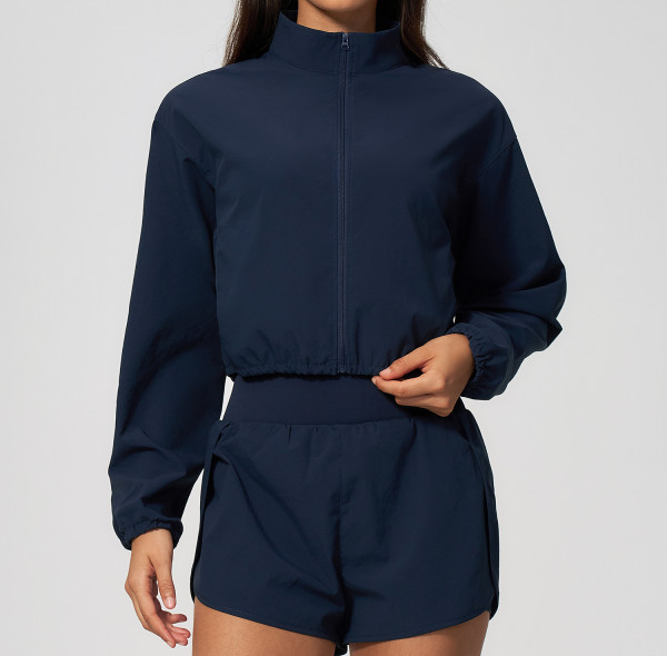Custom Yoga Jackets | Wholesale Breathable quick-dry wind-resistant yoga jacket stand-up collar