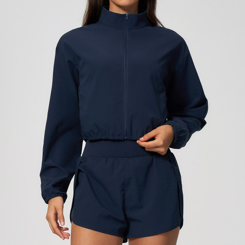Custom Yoga Jackets | Wholesale Breathable quick-dry wind-resistant yoga jacket stand-up collar