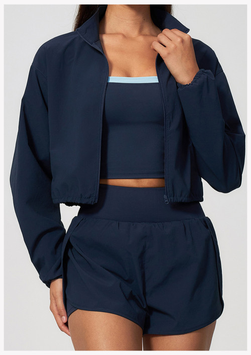 Custom Yoga Jackets | Wholesale Breathable quick-dry wind-resistant yoga jacket stand-up collar