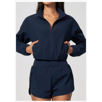 Custom Yoga Jackets | Wholesale Breathable quick-dry wind-resistant yoga jacket stand-up collar