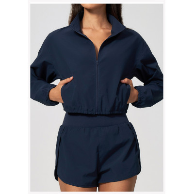 Custom Yoga Jackets | Wholesale Breathable quick-dry wind-resistant yoga jacket stand-up collar