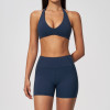 Custom Yoga Sets|Supplier of New Women Sports Set Halter-Neck Open-Back Tummy-Control Running Gear
