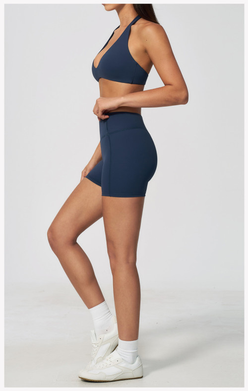 Custom Yoga Sets|Supplier of  New Women Sports Set Halter-Neck Open-Back Tummy-Control Running Gear