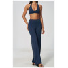 Custom Yoga Sets|Supplier of  Yoga Set Halter-Neck Tank Top Built-in Pads&Casual Flared Leggings