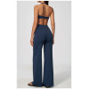 Custom Yoga Sets|Supplier of  Yoga Set Halter-Neck Tank Top Built-in Pads&Casual Flared Leggings