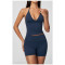 Custom Yoga Sets|Supplier of  Fashion high-waisted yoga wear with deep-V halter neck outdoor sports