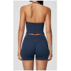 Custom Yoga Sets|Supplier of  Fashion high-waisted yoga wear with deep-V halter neck outdoor sports