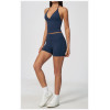 Custom Yoga Sets|Supplier of  Fashion high-waisted yoga wear with deep-V halter neck outdoor sports