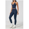 Custom Yoga Sets|Supplier of  New Women's High-Stretch Tummy-Control Yoga Set with Halter-Neck Top