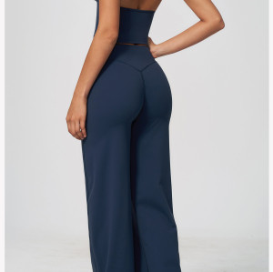 Custom Yoga Sets|Supplier of  yoga with deep V-neck sweat-wicking breathable stylish flared Leggings