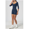 Custom Yoga Sets|Supplier of  Two-piece yoga set elbow-length sleeves—quick-drying and breathable
