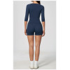 Custom Yoga Sets|Supplier of  Two-piece yoga set elbow-length sleeves—quick-drying and breathable