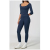 Custom Yoga Sets|Supplier of  Long-sleeve yoga outfit set high-waisted tummy-control sports fitness