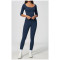 Custom Yoga Sets|Supplier of  Long-sleeve yoga outfit set high-waisted tummy-control sports fitness