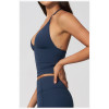 Custom Yoga Vest|Wholesale Halter-neck deep-V sports bra with open-back design for shaping fitness