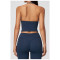 Custom Yoga Vest|Wholesale Halter-neck deep-V sports bra with open-back design for shaping fitness