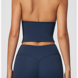 Custom Yoga Vest|Wholesale Halter-neck deep-V sports bra with open-back design for shaping fitness