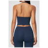 Custom Yoga Vest|Wholesale Halter-neck deep-V sports bra with open-back design for shaping fitness