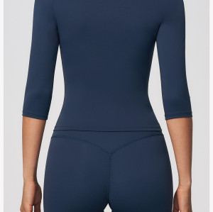 Custom long-sleeved sweatshirt |Wholesale Athletic Elbow-Length Sleeve Top Pilates Yoga Fitness Wear