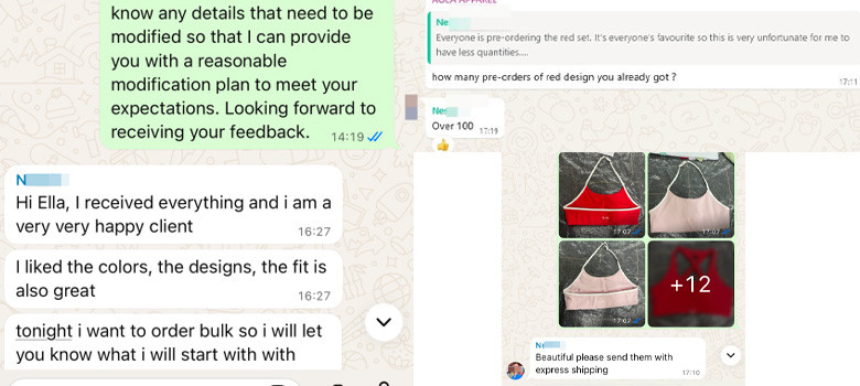 US DTC yoga brand client feedback & sample