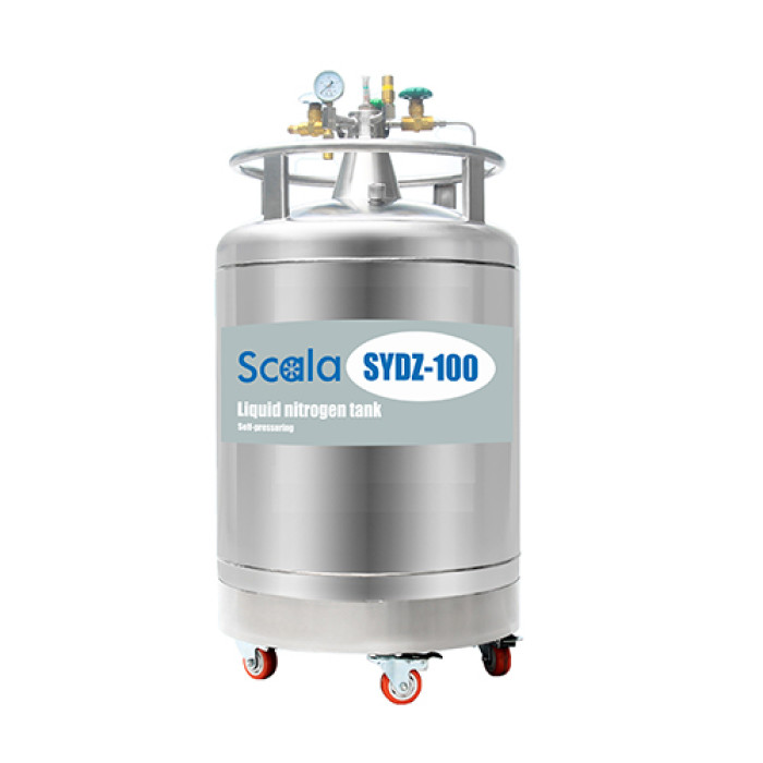 100L liquid nitrogen dewar with pressuring system for LN2 replenish IVF | NMR | Animal husbandary