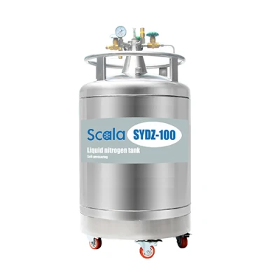 100L liquid nitrogen dewar with pressuring system for LN2 replenish IVF | NMR | Animal husbandary