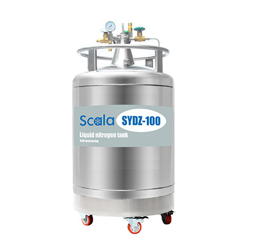 100L liquid nitrogen dewar with pressuring system for LN2 replenish IVF | NMR | Animal husbandary