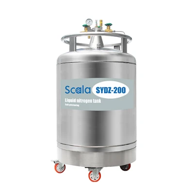 SYDZ-200 self-pressuring stainless-steel LN2 tank for liquid nitrogen dispensing and storage