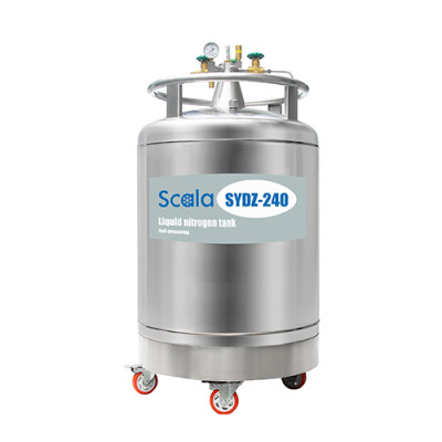 SYDZ-240, liquid nitrogen storage, liquid nitrogen tank, self-pressuring stainless-steel tank