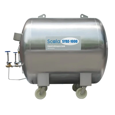 Super large liquid nitrogen tank 1000L Self-pressuring with Horizontal Pressure Vessel