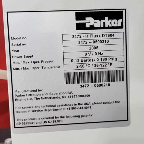 Nitrogen Membrane HiFluxx DT604 3.9 m3/hr at 7 bar - 97% purity