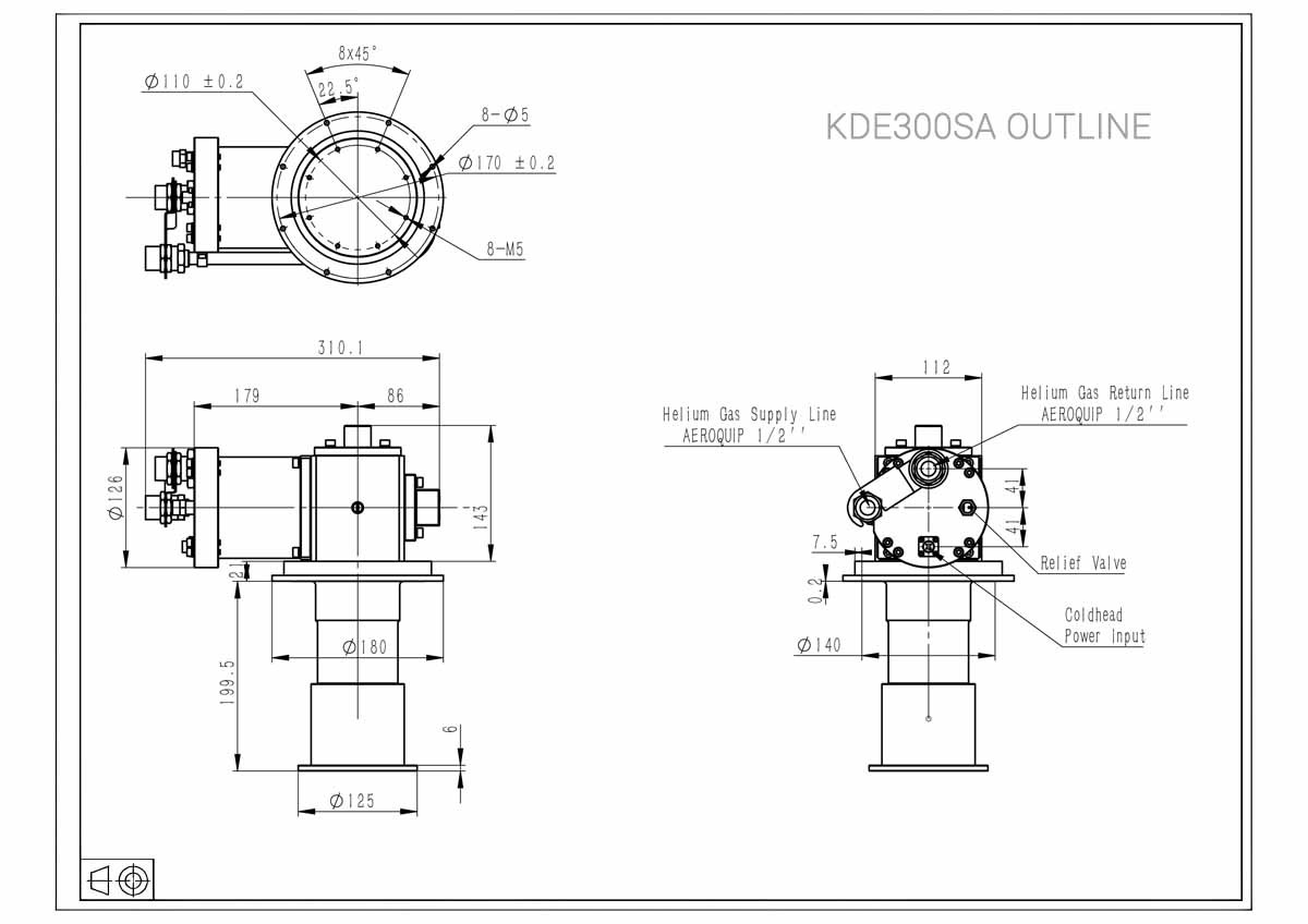 GA_Drawing KD300SA_GM cryocooler_GM Coldhead_cryocooler_KD300SA 70K