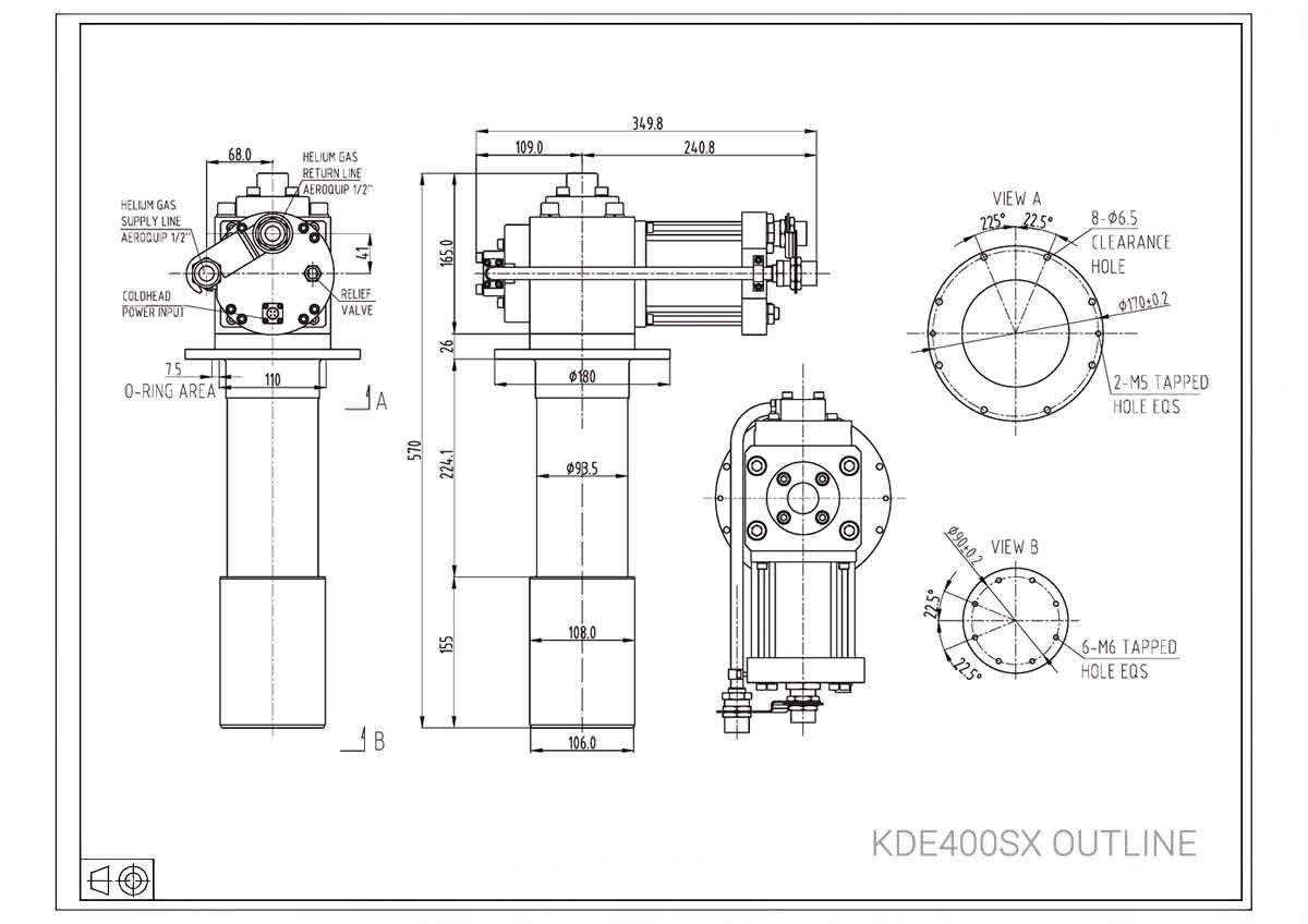 GA_Drawing KD400SX_GM cryocooler_Pride GM Coldhead_Pride cryocooler_KD300SA 70K