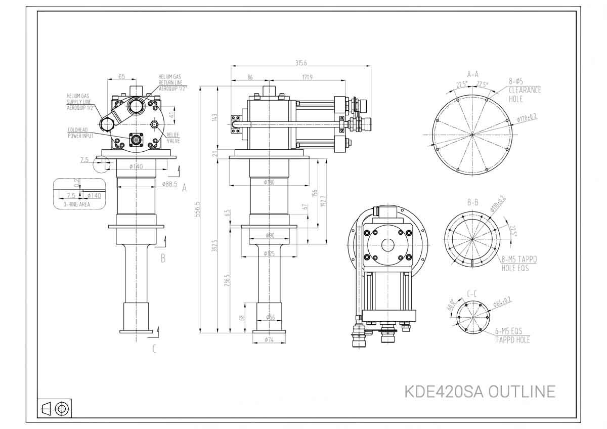 GA_Drawing KD420SA_GM cryocooler_Pride GM Coldhead_Pride cryocooler_KD420SA 4K