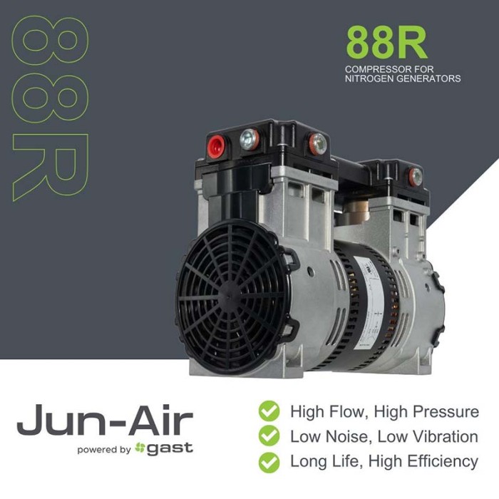 Compresor sin aceite GAST 88R552 para generador de nitrógeno