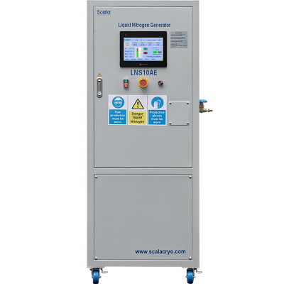 On-site liquid nitrogen generator, 99.999% purity, 10L/day, PLC, HMI screen, 4G WiFi, LN2 generator