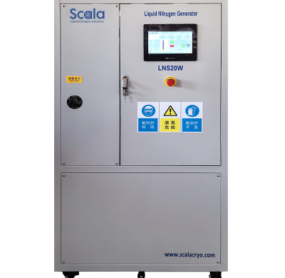 Liquid nitrogen generator, 99.999% purity, 20L/day, 50L tank, PLC, HMI screen, 4G, WiFi, OEM/ODM