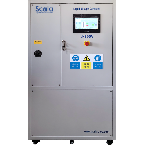 Liquid nitrogen generator, 99.999% purity, 20L/day, 50L tank, PLC, HMI screen, 4G, WiFi, OEM/ODM